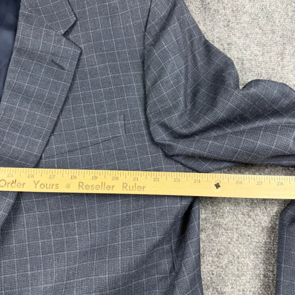 Hickey Freeman Blazer Mens 50R Blue Silk Wool Plaid Madison Sport Coat Nordstrom